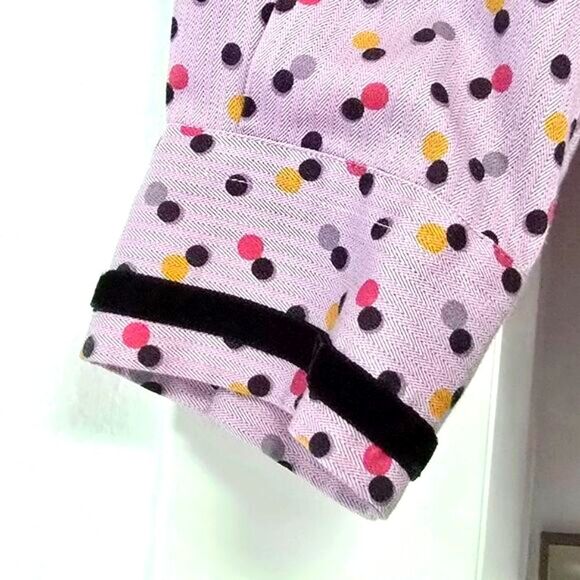 Etro Italy Velvet Collar Performance Relaxed Dress Shirt in Purple Polka Dot - Picture 3 of 11